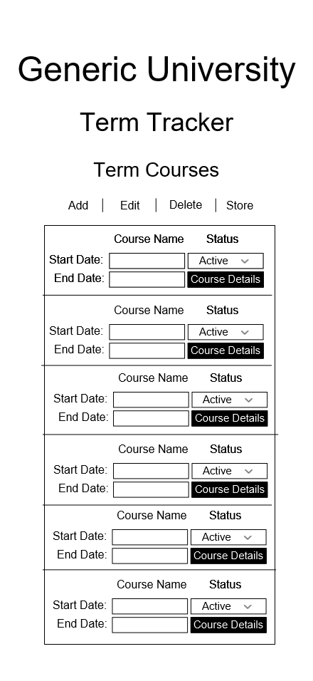 Course planning screen preview
